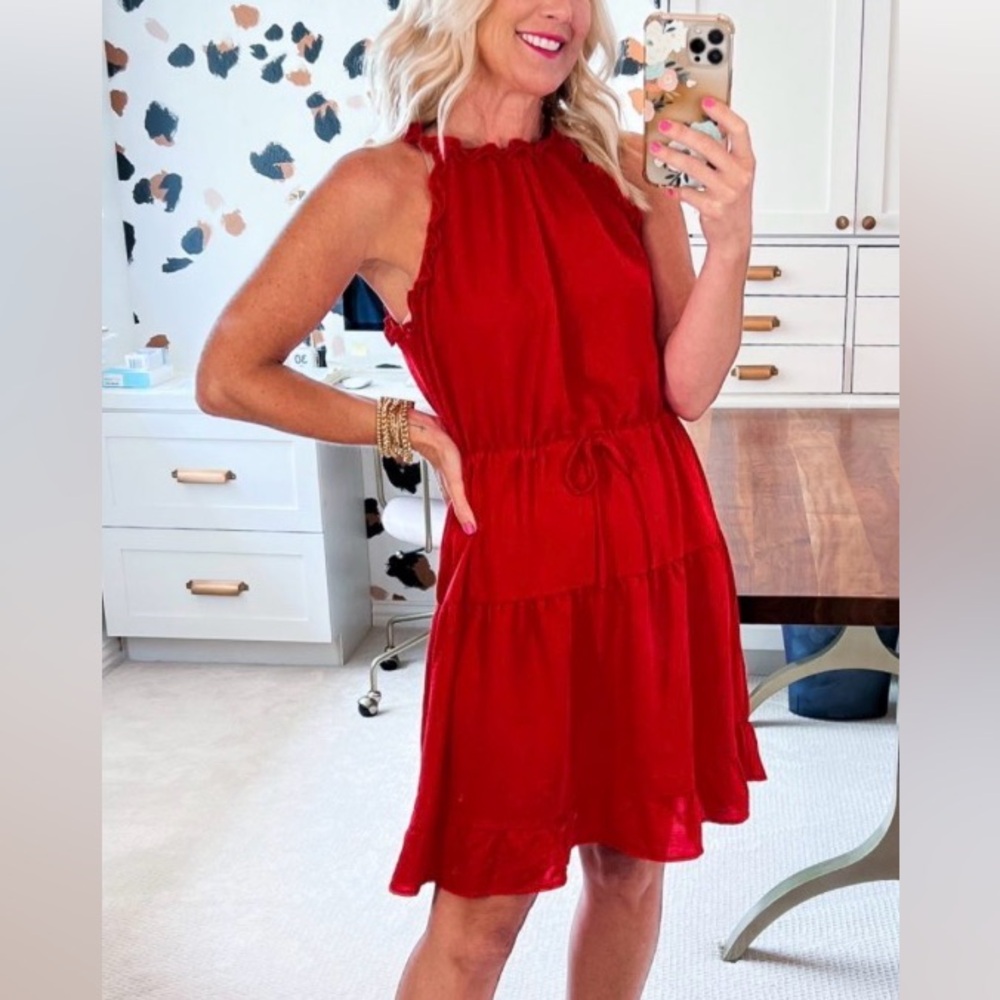 Gibson Look Red Ruffle Dress